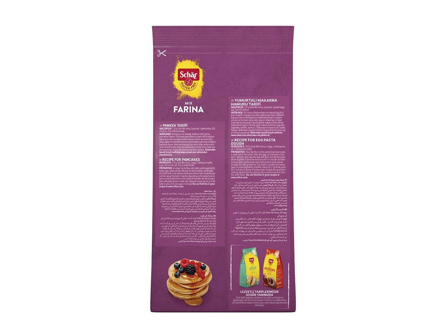 Schar Mix Farina Un – Glutensiz Makarna, Mantı Unu – 1KG