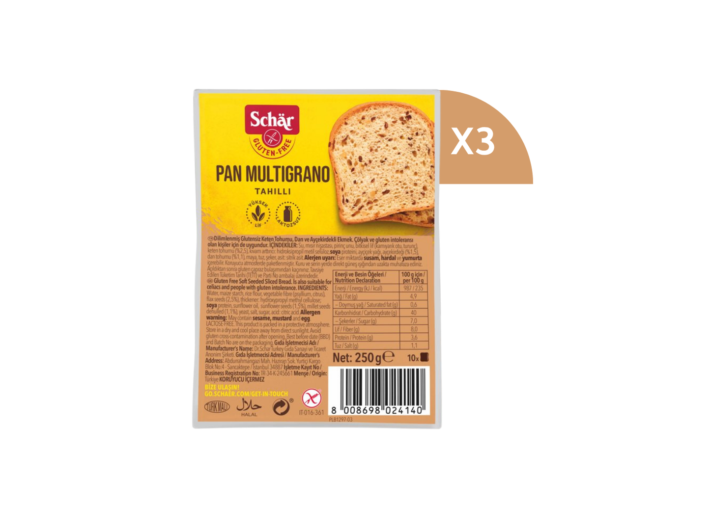Schar Pan Multigrano Ekmek 250g