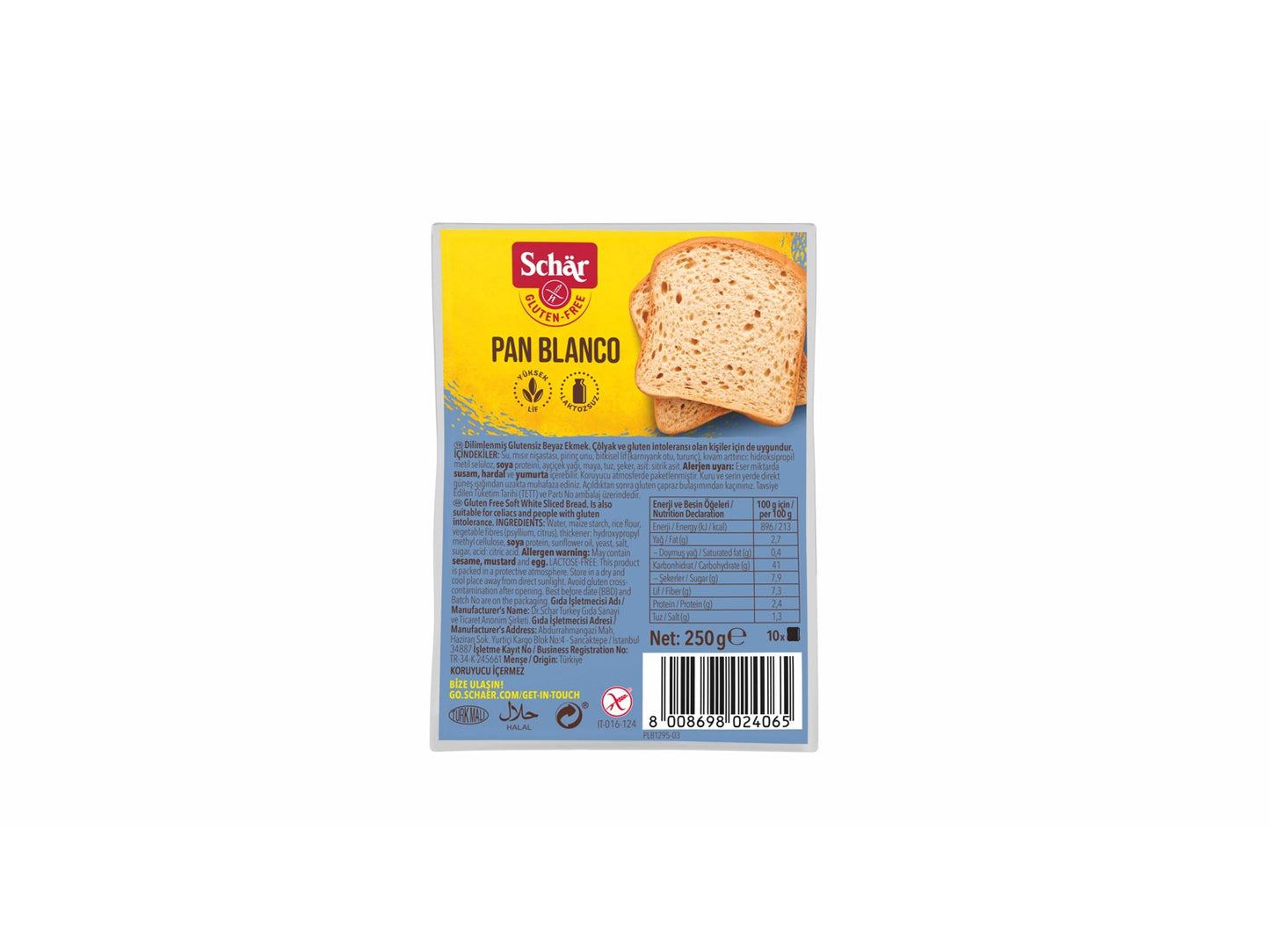 Schar Pan Blanco Ekmek 250g