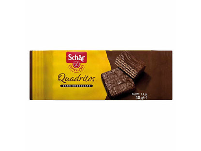 Schar Quadritos Siyah Çikolata Kaplı Glutensiz Gofret